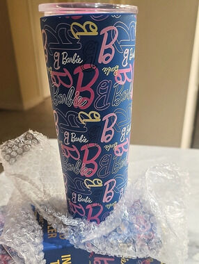 Barbie The Barbie Collection Insulated Tumbler Blue & Pink 24 oz NWT